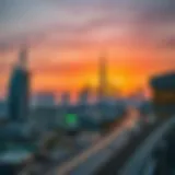 A serene view of Dubai's skyline at sunset during Ramadan