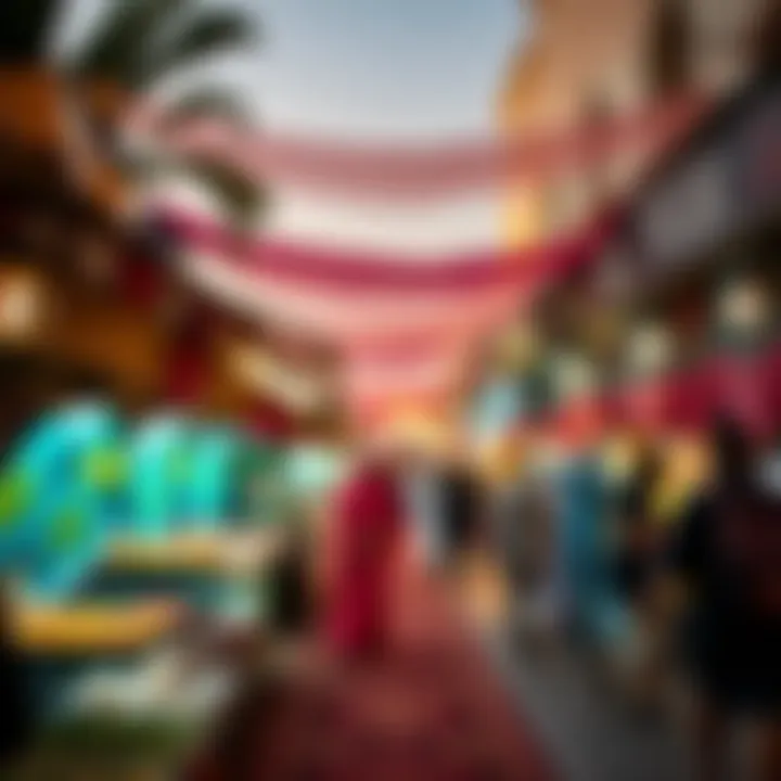 Cultural Celebrations at a Ramadan Market A vibrant market scene showcasing Ramadan cultural celebrations