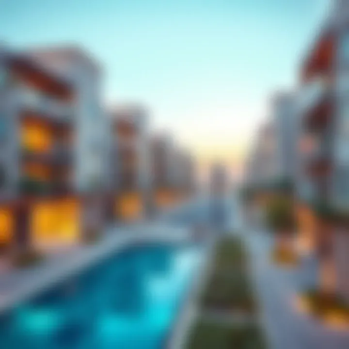 Contemporary Architecture in Nad Al Hammar Scenic view of Nad Al Hammar apartments showcasing modern architecture