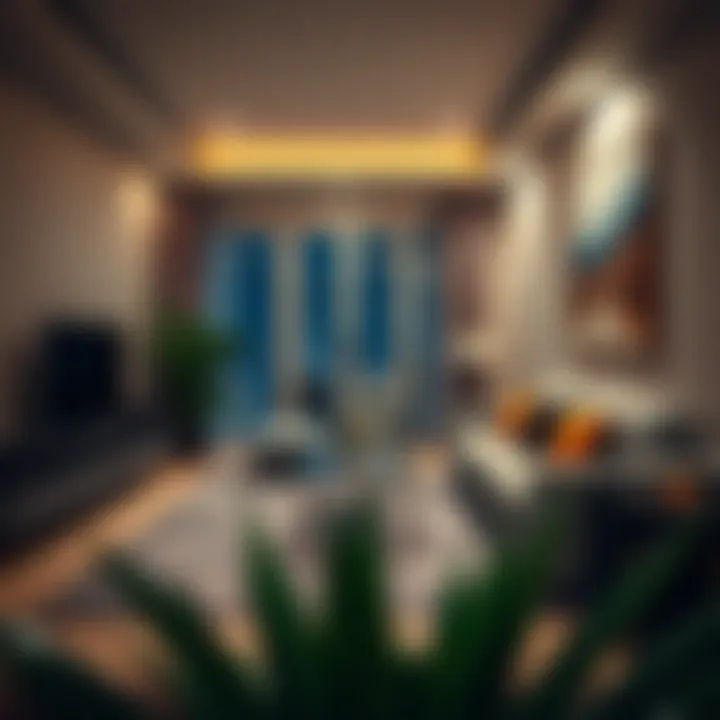 Modern Living Area of a 1 BHK Property Modern living area of a 1 BHK property