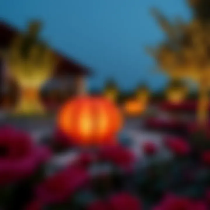 Landscape design elements within the Rose Garden