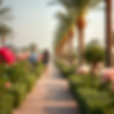 Visitors enjoying the serene pathways of the Rose Garden