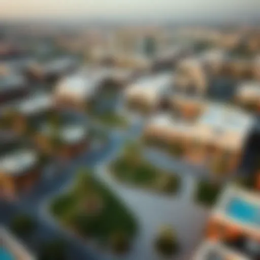 Aerial View of Safi Town Square Aerial view of Safi Town Square showcasing modern architecture and green spaces