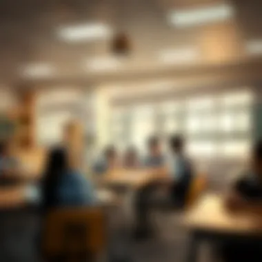 Classroom filled with students engaging in a collaborative learning environment