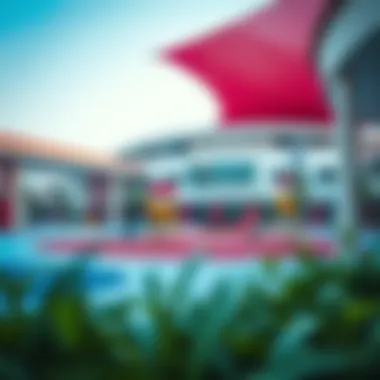 Playground area at a school, emphasizing recreational facilities for students