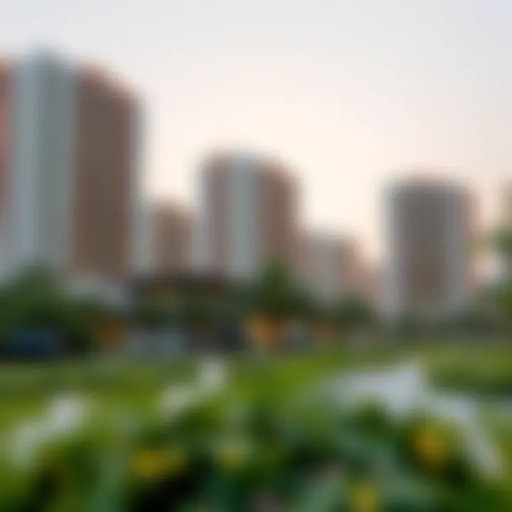 Real Estate Developments Adjacent to Sheikh Fatima Park Modern residential buildings near Sheikh Fatima Park