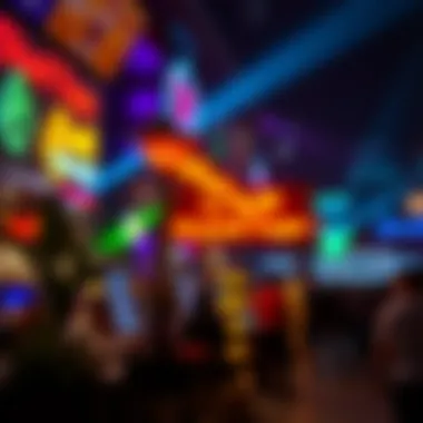 Vibrant Nightlife Atmosphere Night view of a bustling shisha venue with vibrant lighting