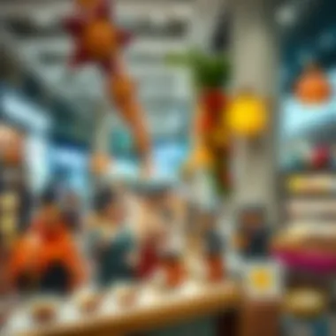 Local Treasures on Display A vibrant display of local products at the airport