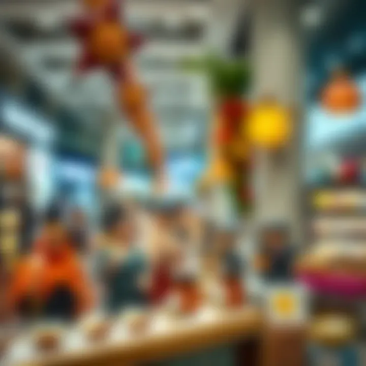 Local Treasures on Display A vibrant display of local products at the airport