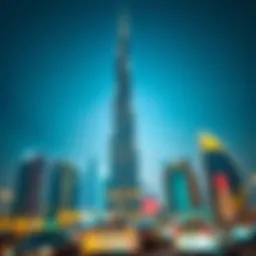 Dramatic skyline of Dubai showcasing the Burj Khalifa