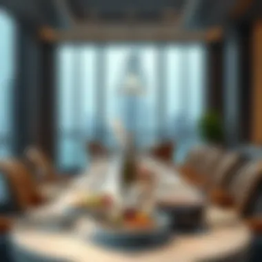 Elegant dining setup at SLS Dubai Hotel featuring gourmet cuisine