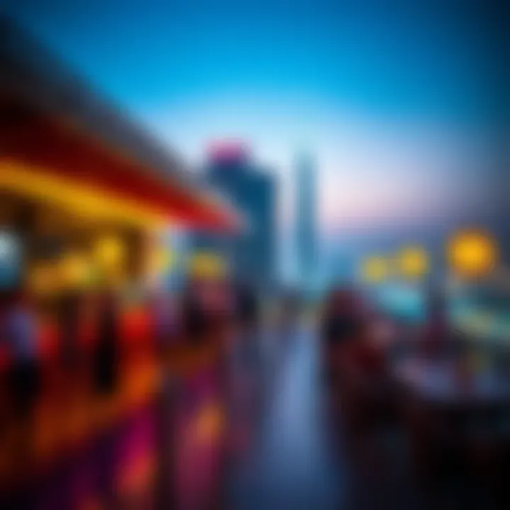 Vibrant nightlife atmosphere at SLS Dubai Hotel rooftop bar