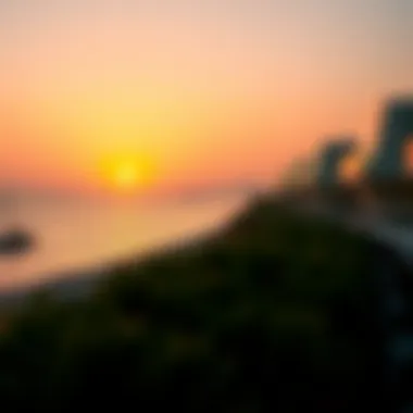Arabian Gulf Glowing at Dawn Vibrant sunrise over the Arabian Gulf
