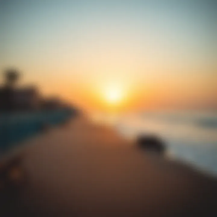 Calm Beachfront at Sunrise Peaceful beachfront at sunrise with soft waves