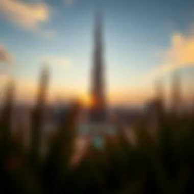 Majestic Burj Khalifa at Dawn Golden sunrise illuminating the Burj Khalifa