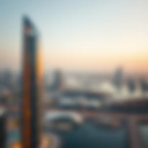 Tamouh Tower and Abu Dhabi Skyline Panoramic view of Tamouh Tower against the Abu Dhabi skyline