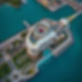 Aerial Perspective of The Pointe's Unique Structure Aerial view of The Pointe Dubai showcasing its architectural design