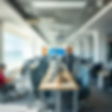 A bustling office environment before and after cleaning transformation.