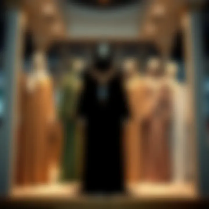 Artistic Abaya Display An artistic display of abayas reflecting the blend of cultural heritage and modern trends.