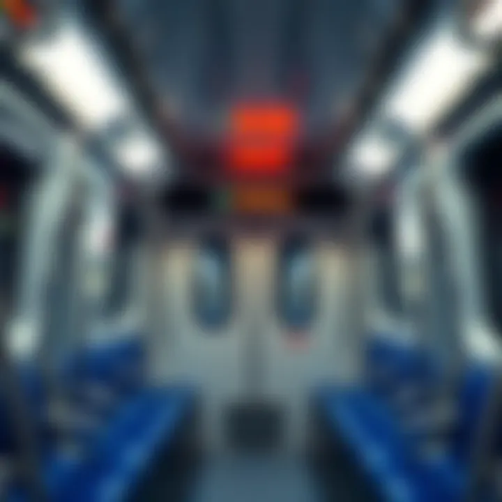 Inside the Dubai Metro: A Modern Transit Experience Interior of a Dubai Metro train during the journey