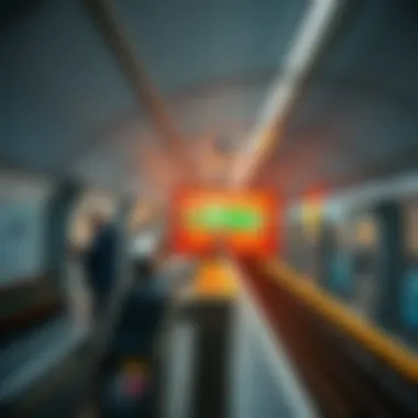 Interior View of a Modern Metro Station Interior view showcasing modern amenities and design
