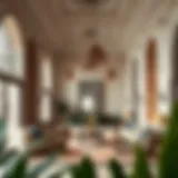 A contemporary majlis interior showcasing elegant furnishings and traditional decor.