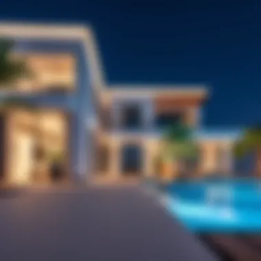 Luxury Villa on Palm Crescent Architectural close-up of a luxury villa on the Palm Crescent with modern design