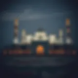 Beautiful mosque illuminated during Eid celebrations