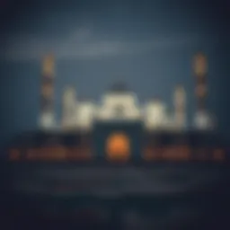 Beautiful mosque illuminated during Eid celebrations
