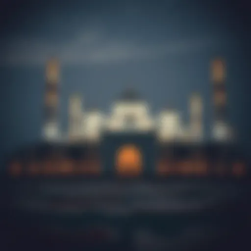 Beautiful mosque illuminated during Eid celebrations