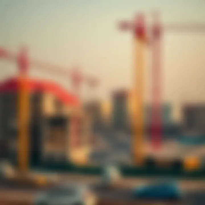Dynamic Growth in Real Estate Construction site representing growth in real estate