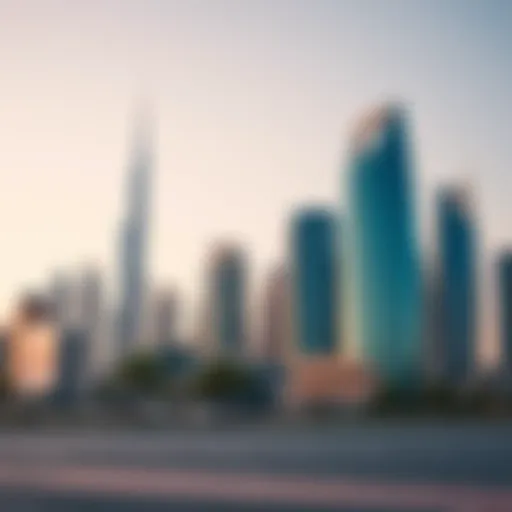 Skyline of Dubai showcasing modern architecture