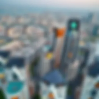 Aerial view of Dubai showcasing modern architecture