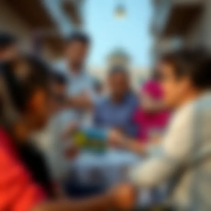 Expatriate Life in Dubai A diverse group of expatriates engaged in community activities