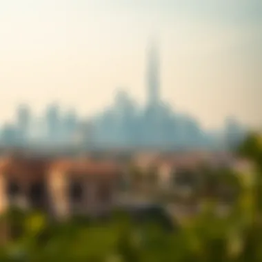 A panoramic view of Dubai's iconic skyline showcasing luxury properties