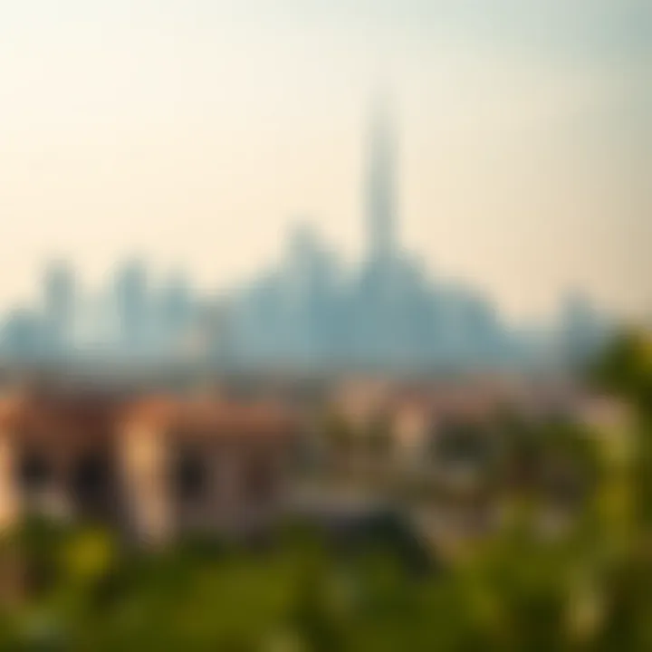 A panoramic view of Dubai's iconic skyline showcasing luxury properties