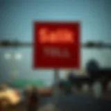 Road sign indicating Salik toll points in Dubai