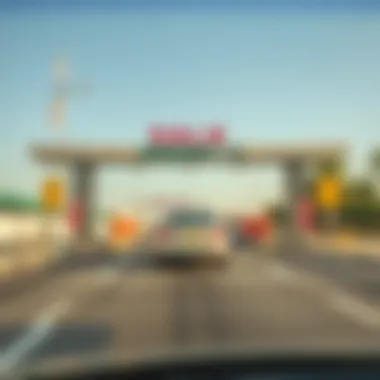 A vehicle passing through a Salik toll gate