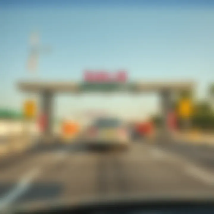 A vehicle passing through a Salik toll gate