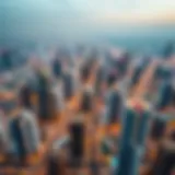 An aerial view of Dubai's modern skyline showcasing real estate developments