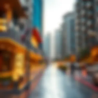 Real Estate Transactions in Dubai A vibrant graphic depicting real estate transactions in Dubai