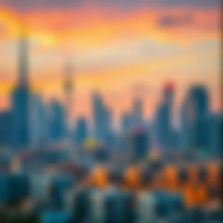 Dubai Skyline and Rental Opportunities A vibrant skyline of Dubai highlighting residential buildings and rental opportunities