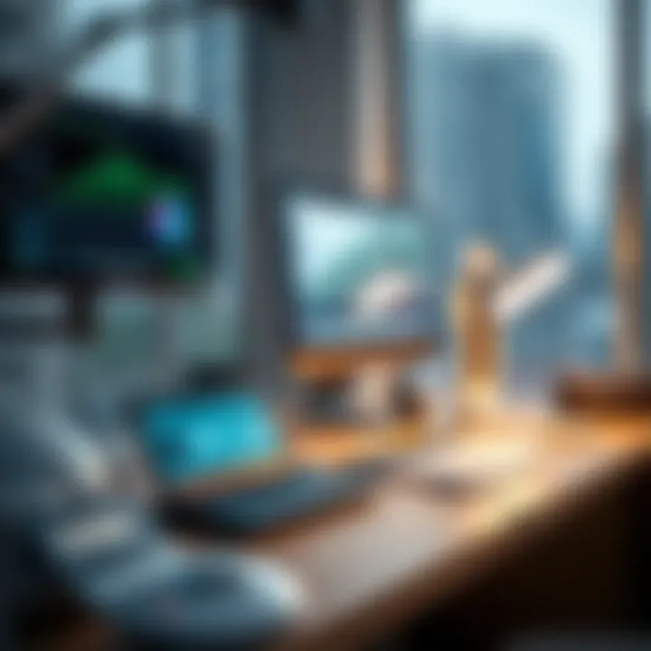 Technology in Property Management A modern technology setup used for property management in the real estate sector