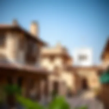 Scenic view of قرية الفرسان showcasing traditional architecture