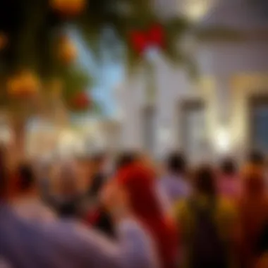 Community gathering during a festive occasion