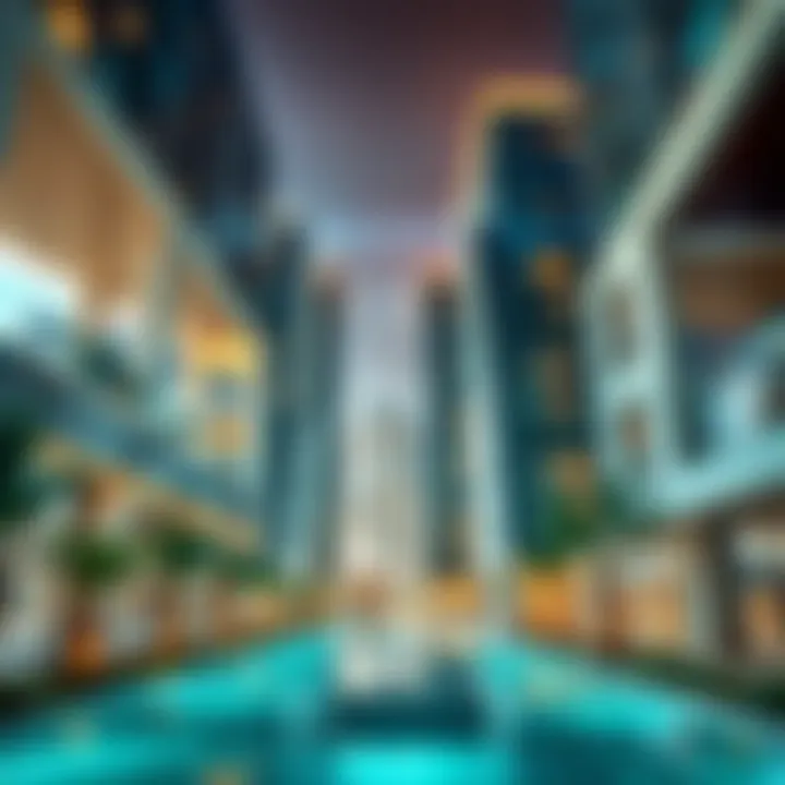 Modern architectural design of residential buildings in Utopia Damac